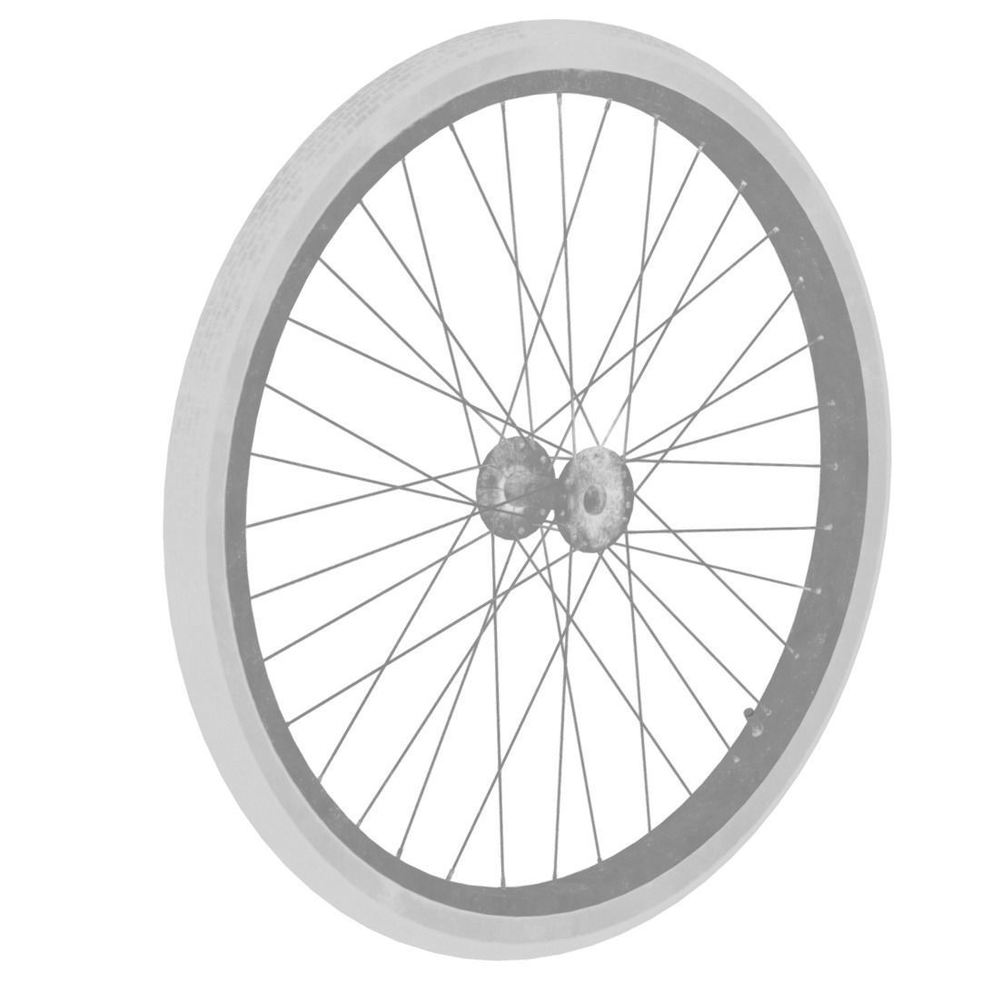 Old Bicycle Wheel 3D model_8