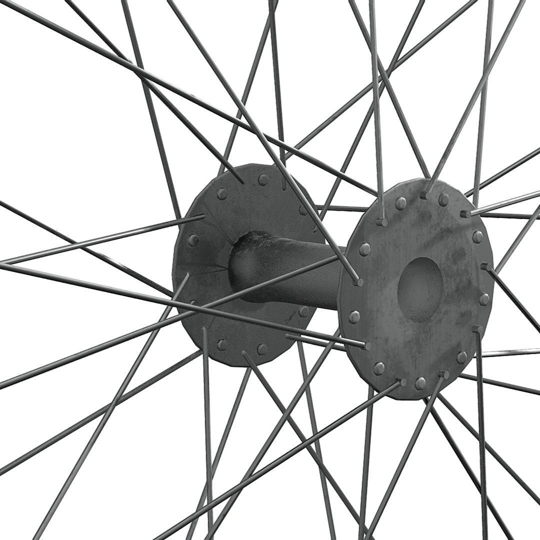 Old Bicycle Wheel 3D model_4