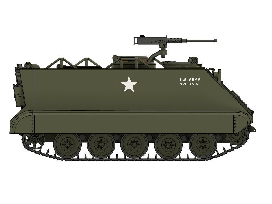 Armored vehicle M113 APC  - STL files- vietnam war era  3D print model_6