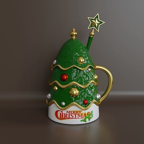 Tea cup with lid and spoon 3D model CGTrader