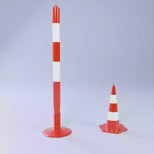  Road Obstacles 3D Model Free low-poly 3D model