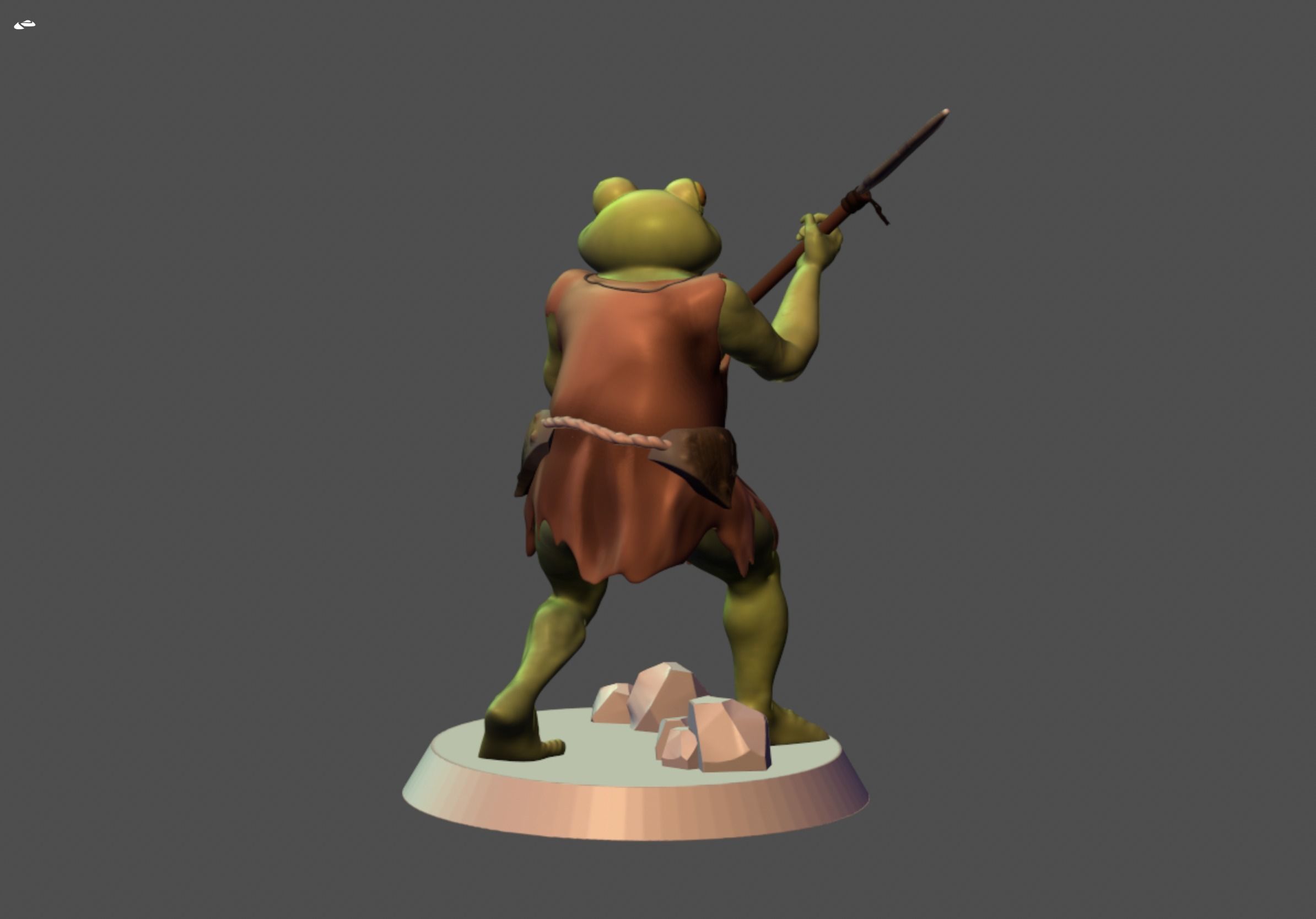 Bullywug with spear free 3D model 3D printable | CGTrader