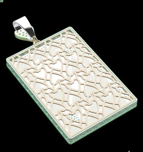 king heart pendant 3D print model_8