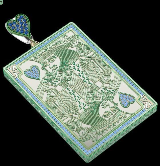 king heart pendant 3D print model_6