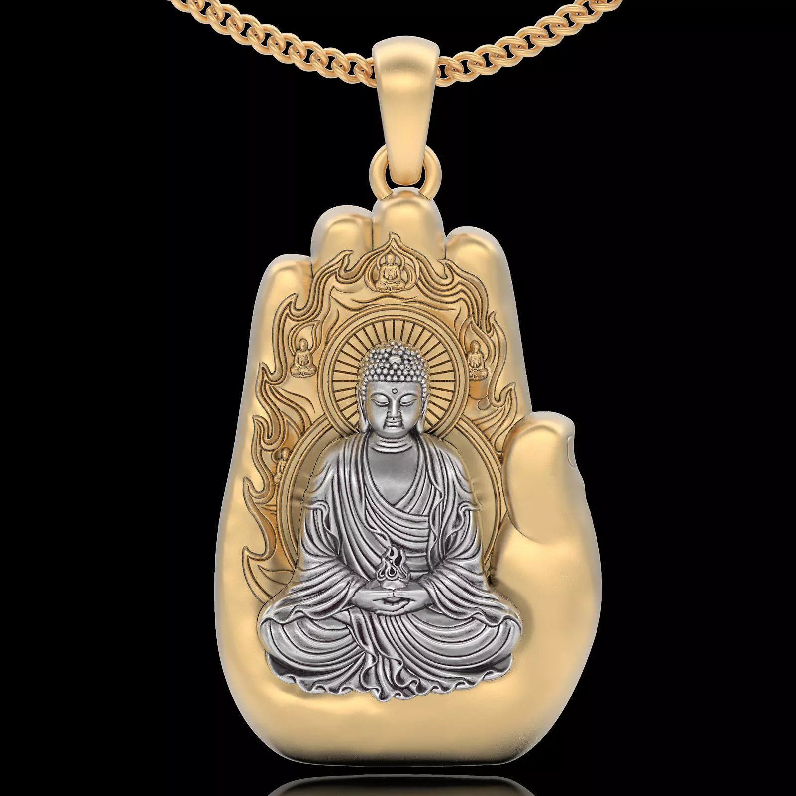 Buddha pendant silver gold printable jewelry 3D model 3D print model