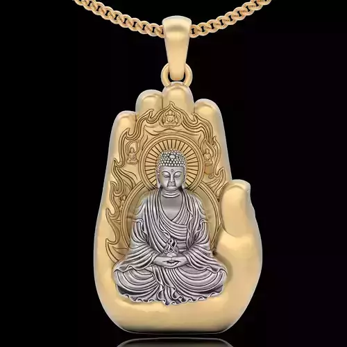 Buddha pendant silver gold printable jewelry 3D model