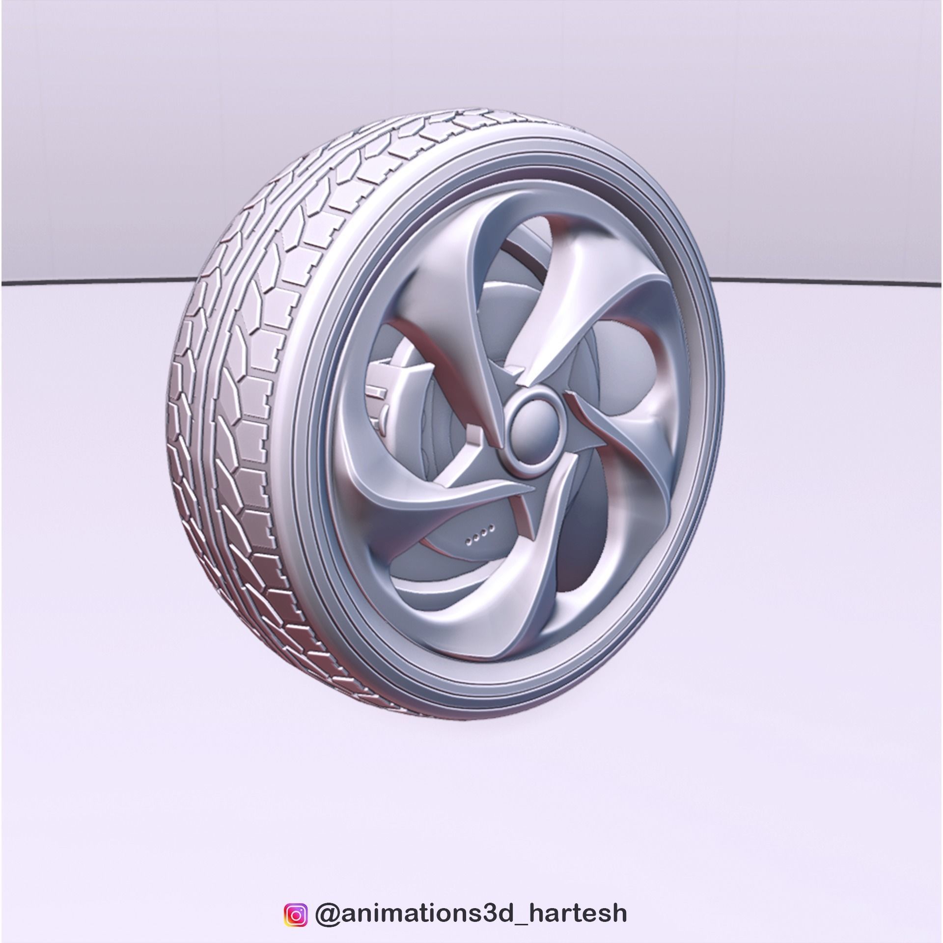 Car Wheel 3D model_8