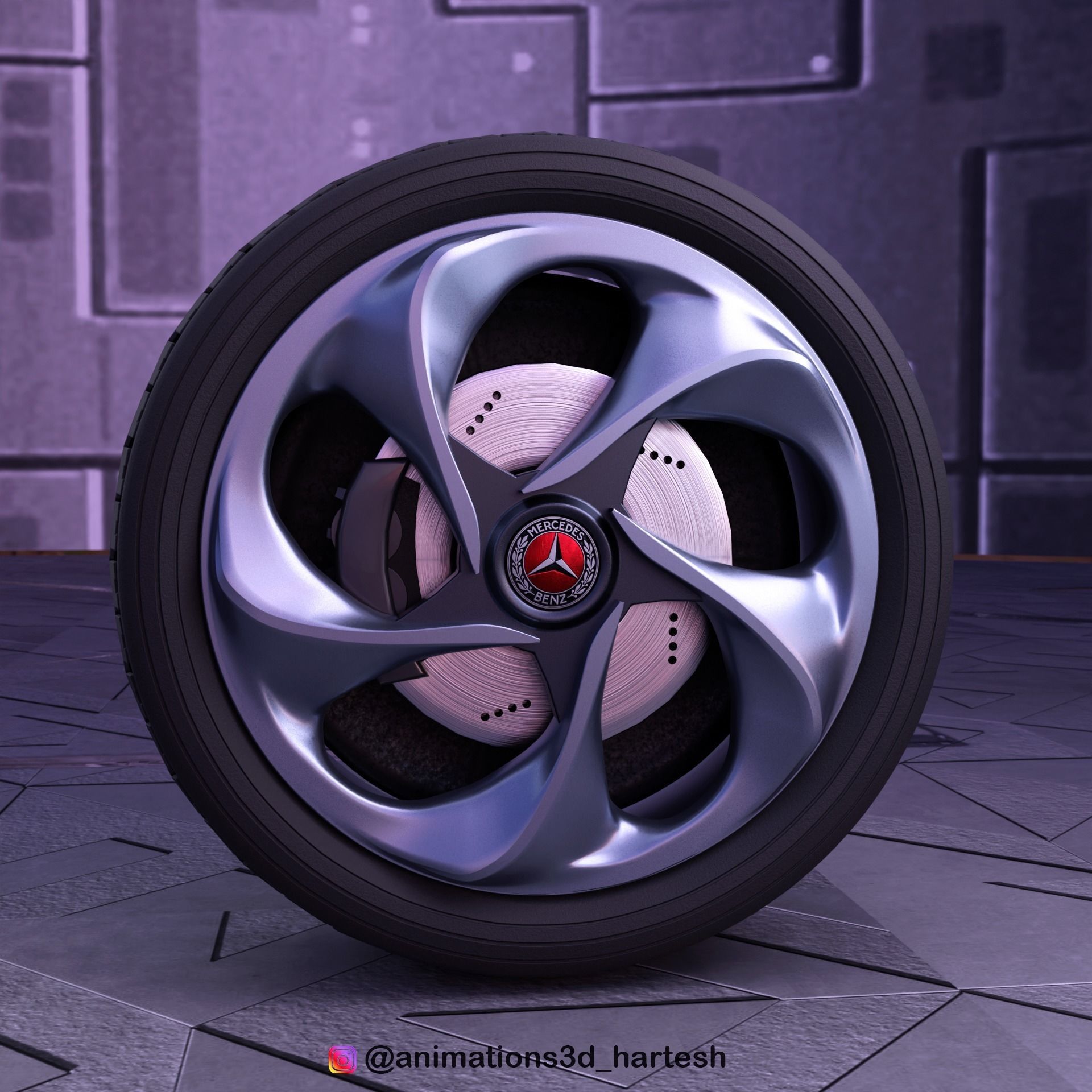 Car Wheel 3D model_2