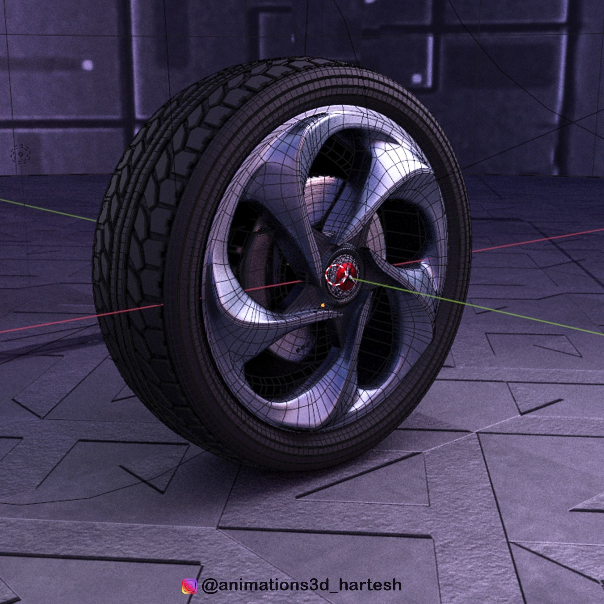 Car Wheel 3D model_10