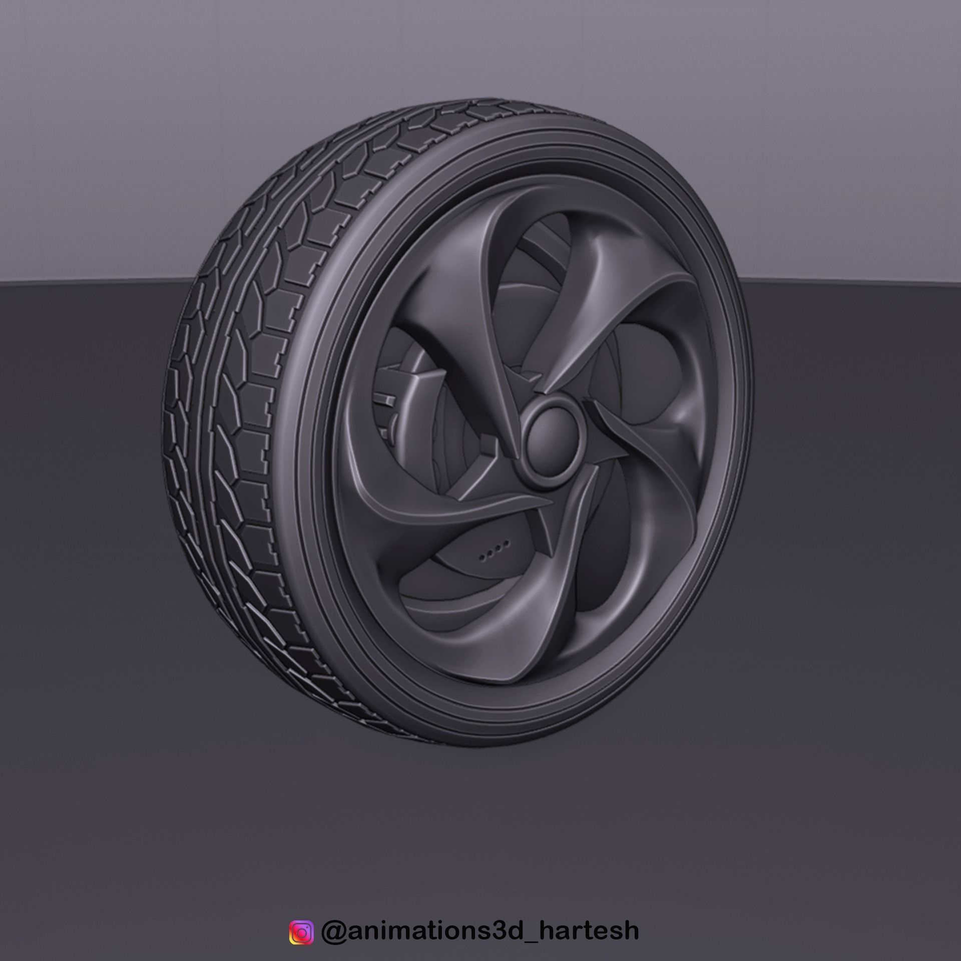 Car Wheel 3D model_7