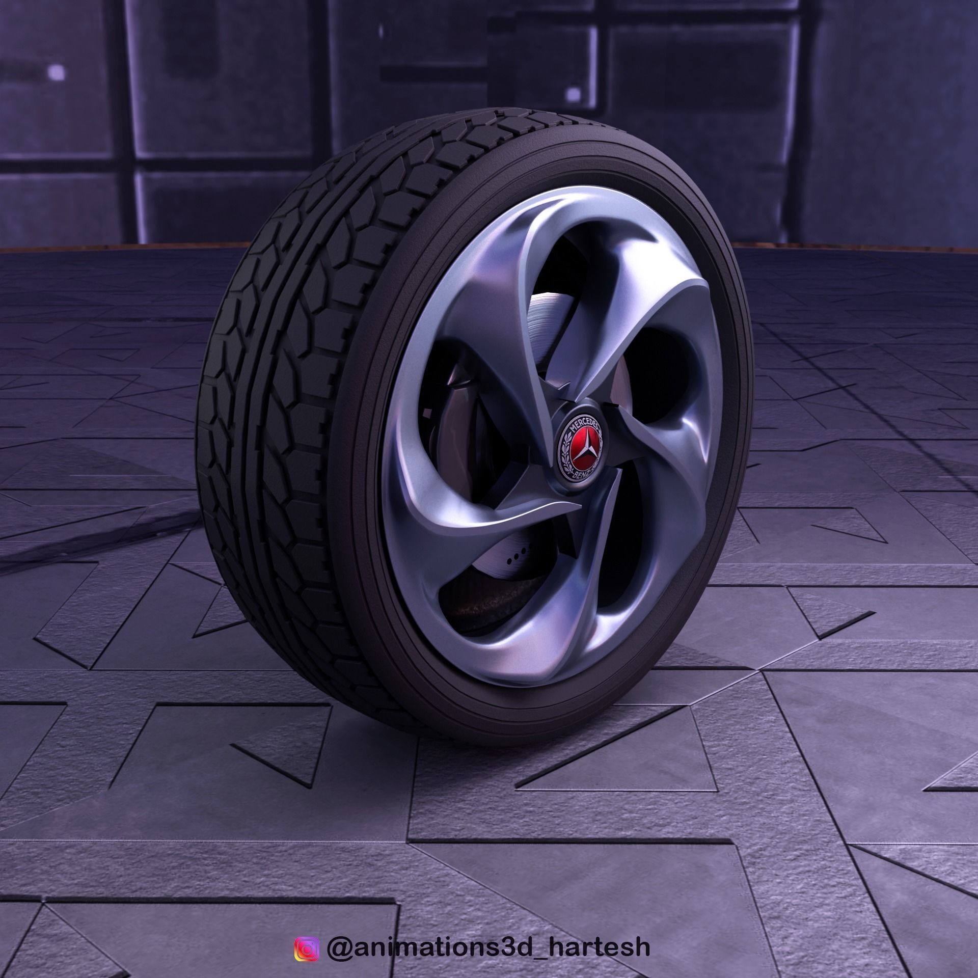 Car Wheel 3D model_3