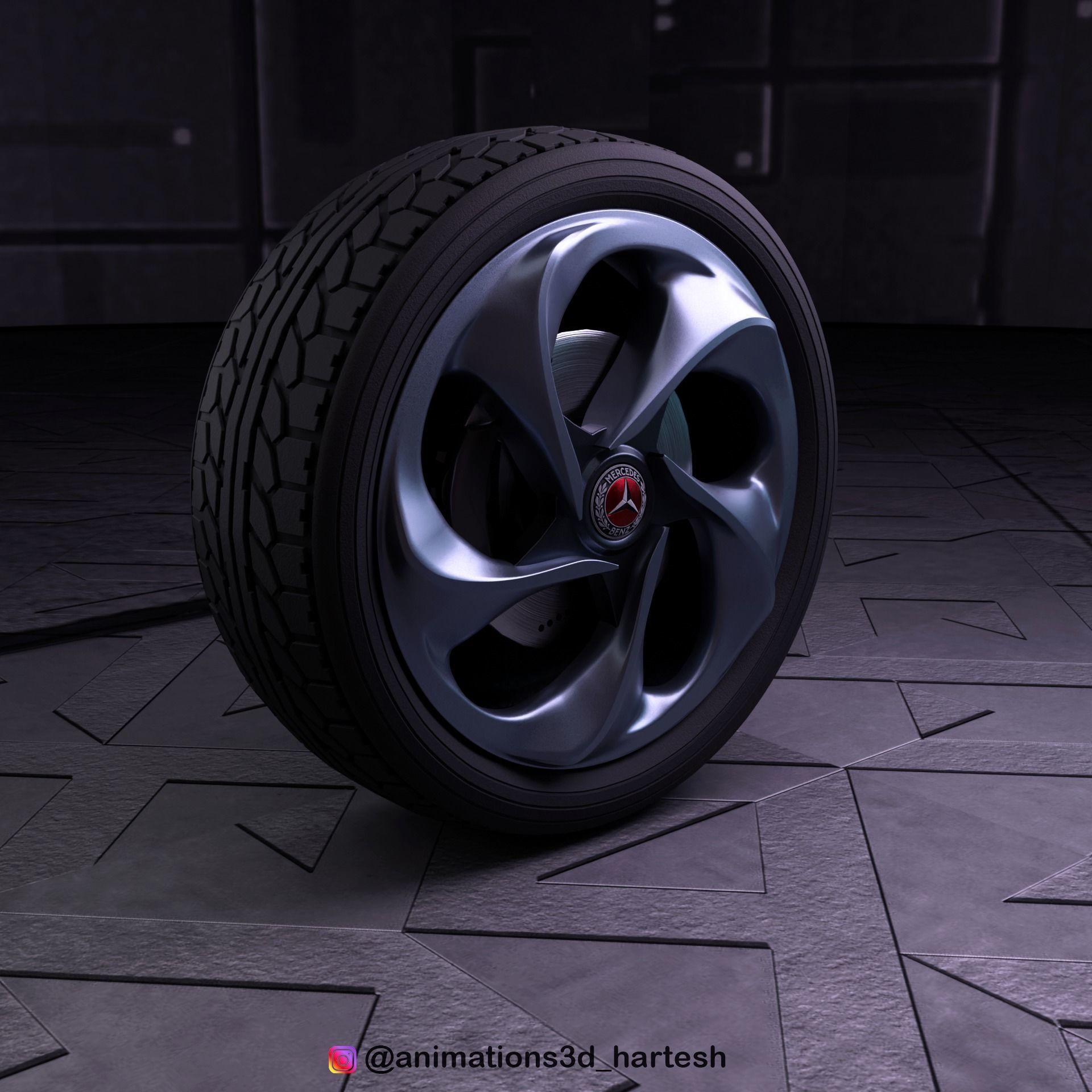 Car Wheel 3D model_4
