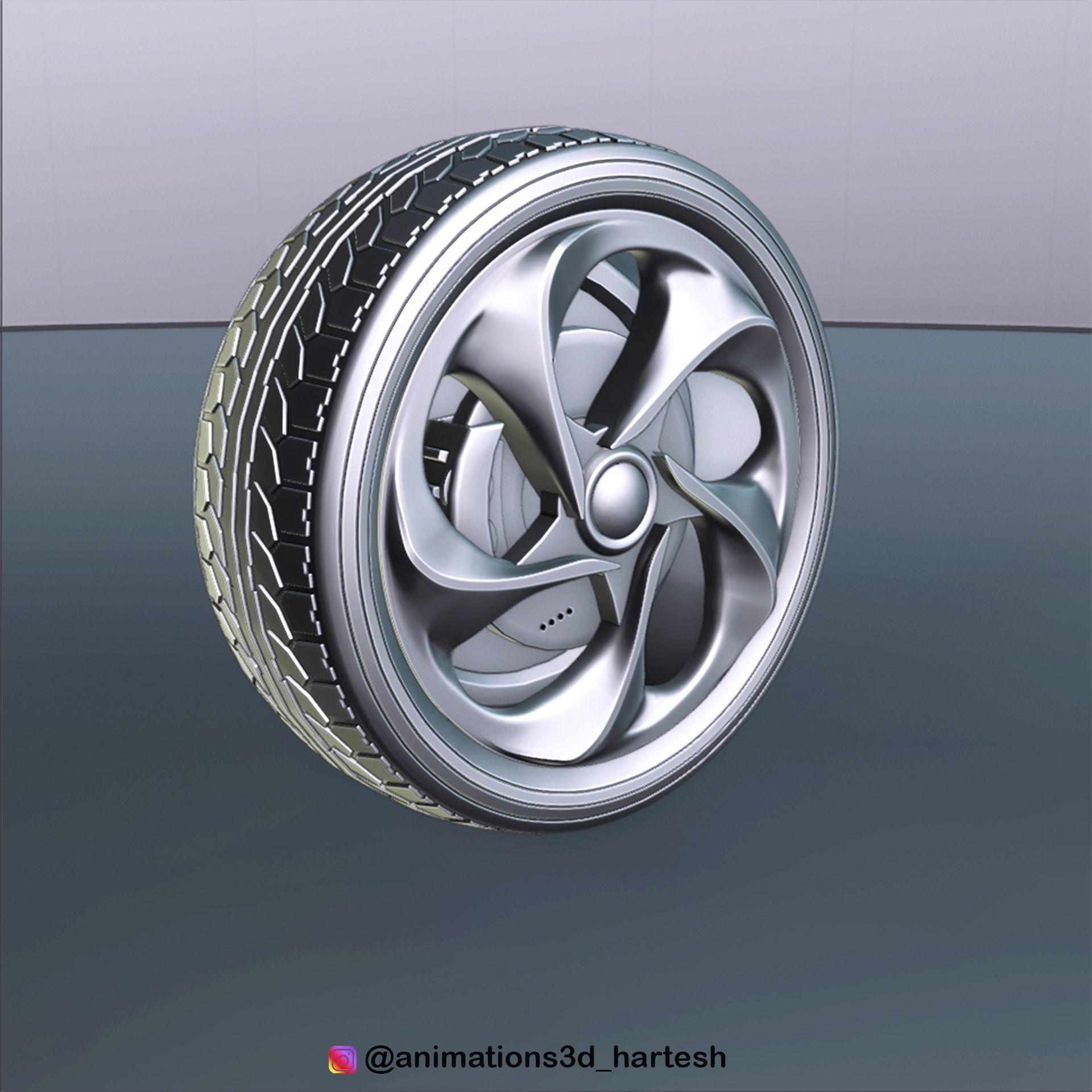 Car Wheel 3D model_6