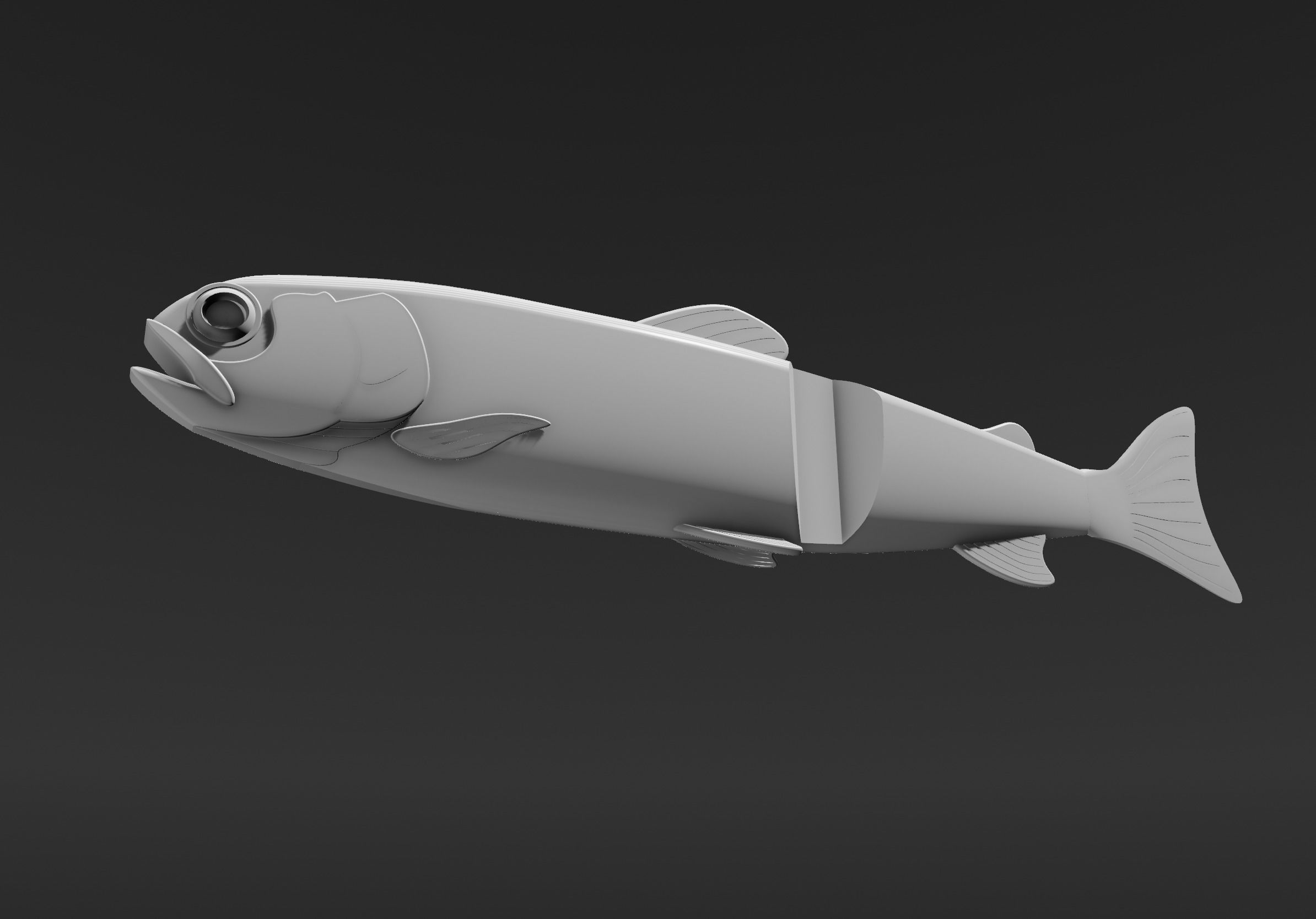 Trout soft bait lure 3d print 3D print model_2