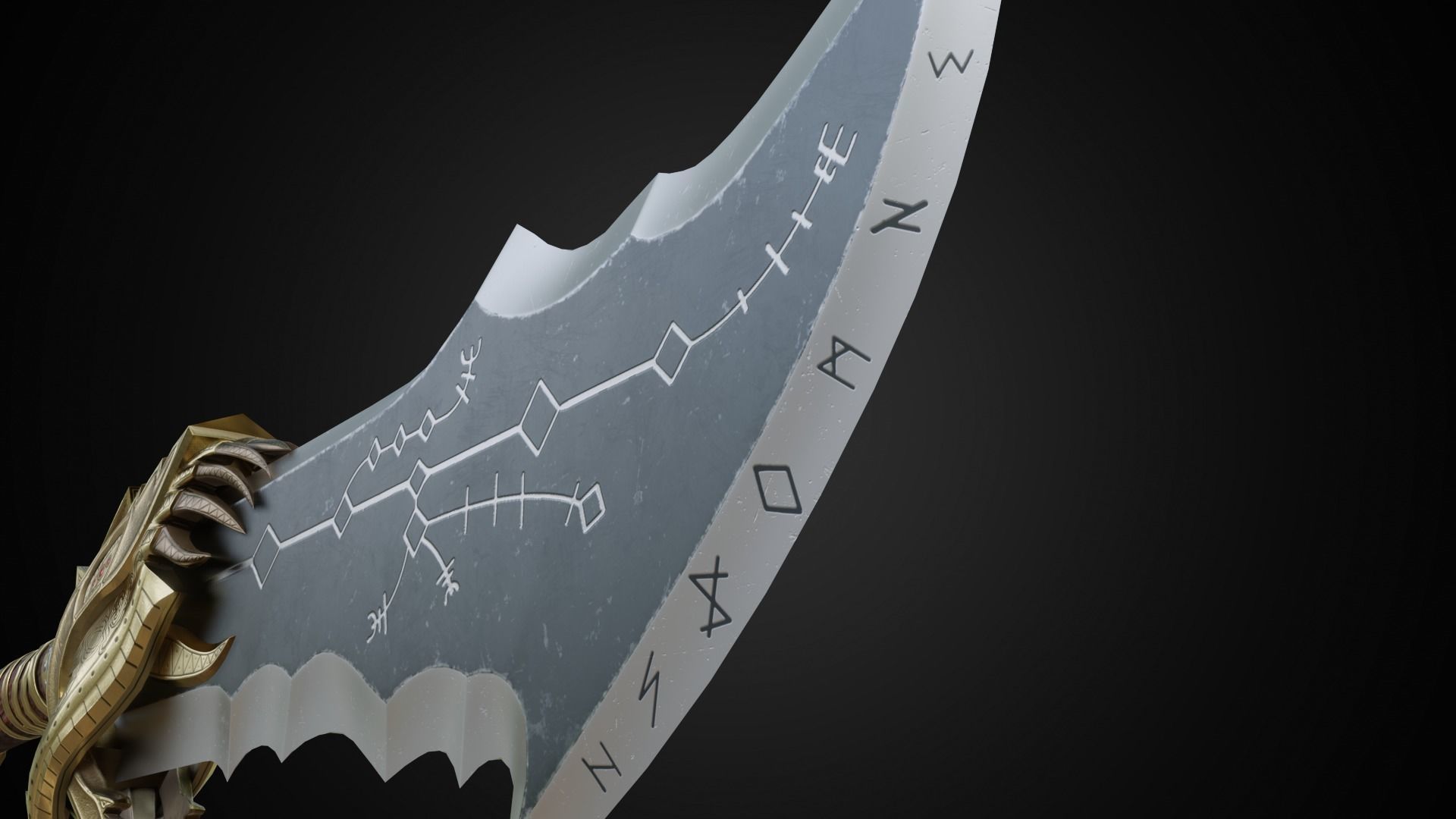 Chaos blades Low-poly 3D model_3