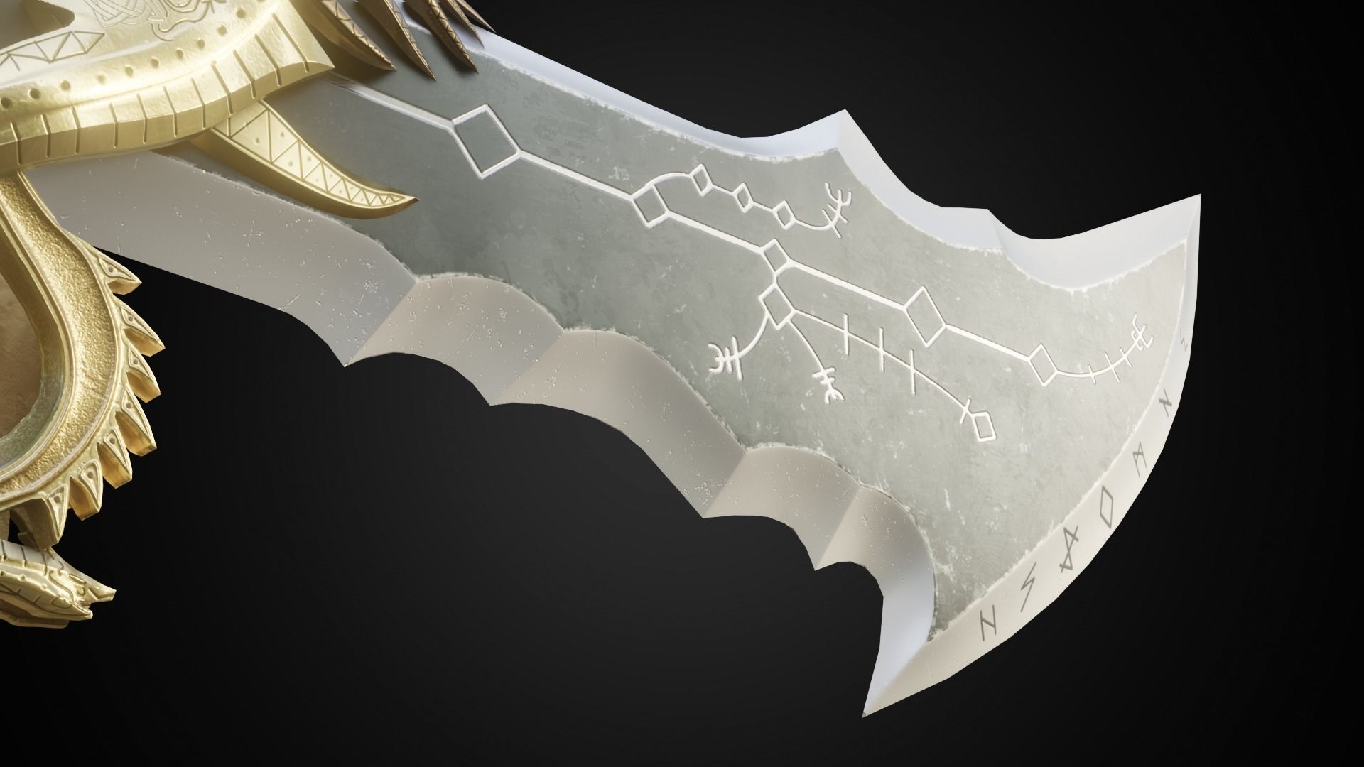 Chaos blades Low-poly 3D model_8