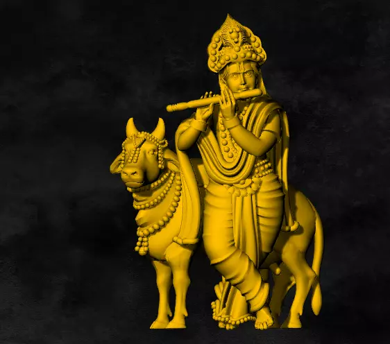 krishna locket 3D print model_0