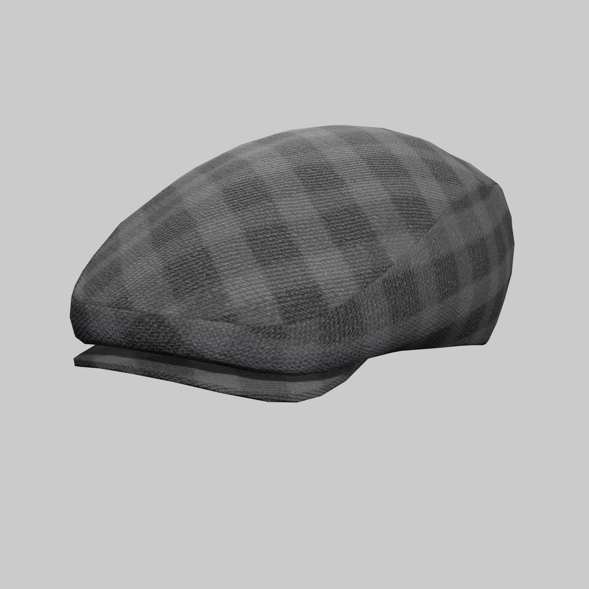 English Beret Flat Cap Classic Male Low-poly 3D model_5