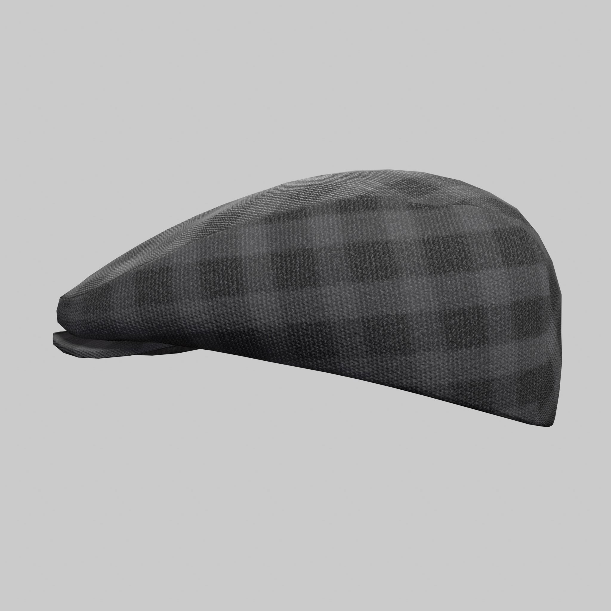 English Beret Flat Cap Classic Male Low-poly 3D model_7