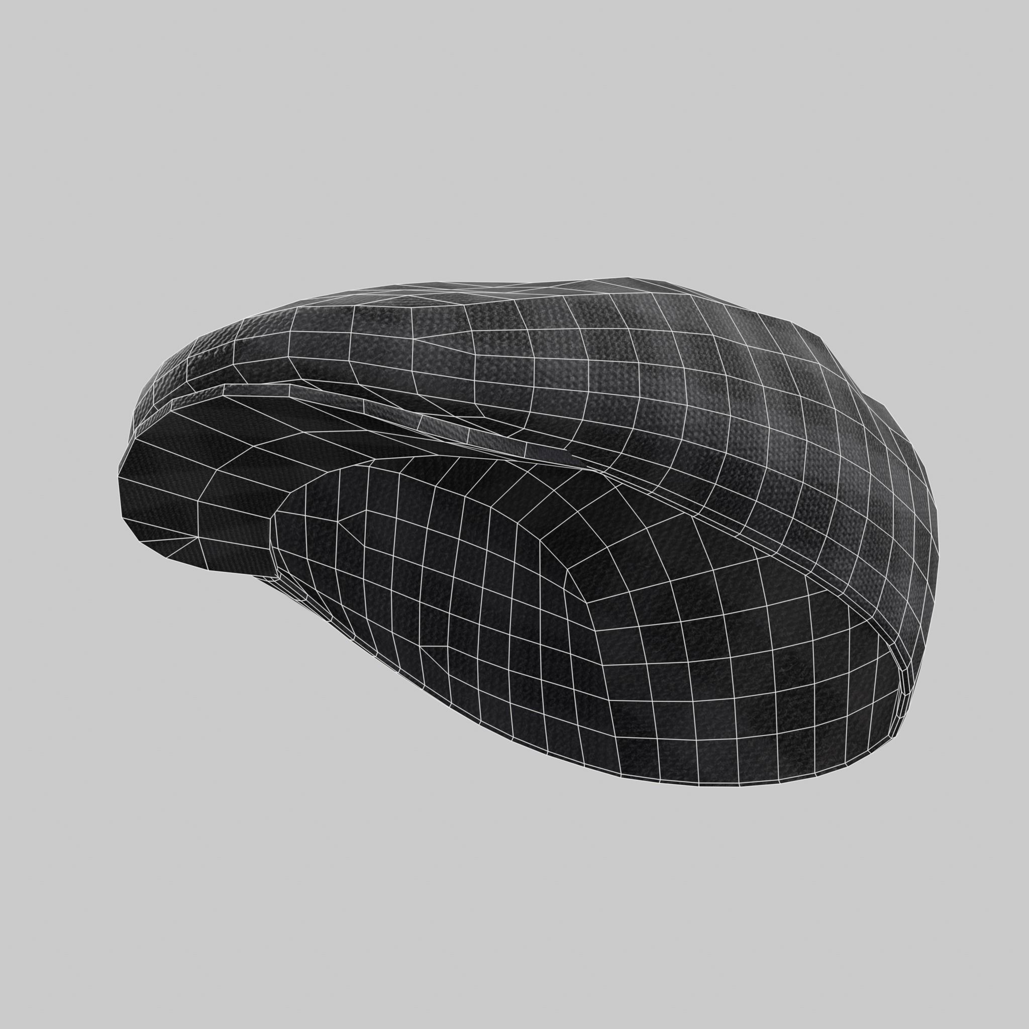 English Beret Flat Cap Classic Male Low-poly 3D model_10