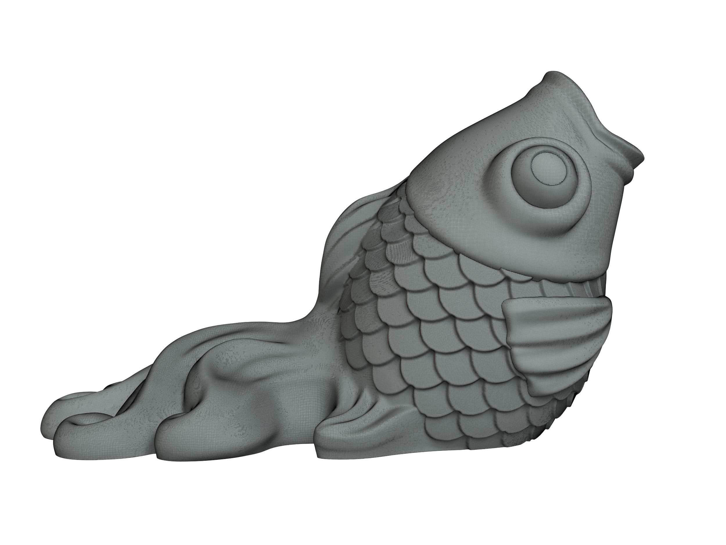 GoldFish 3D print model chinese koi fish figurine 3D print model_5