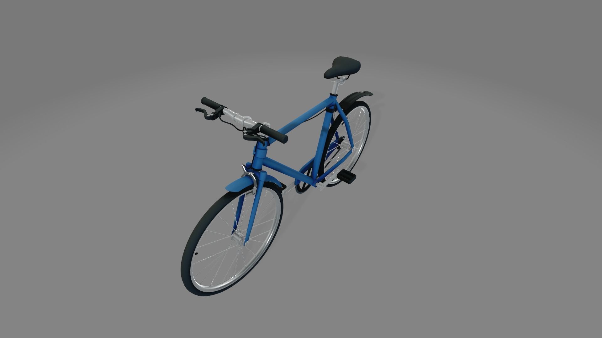 blue bicycle 3D model_4