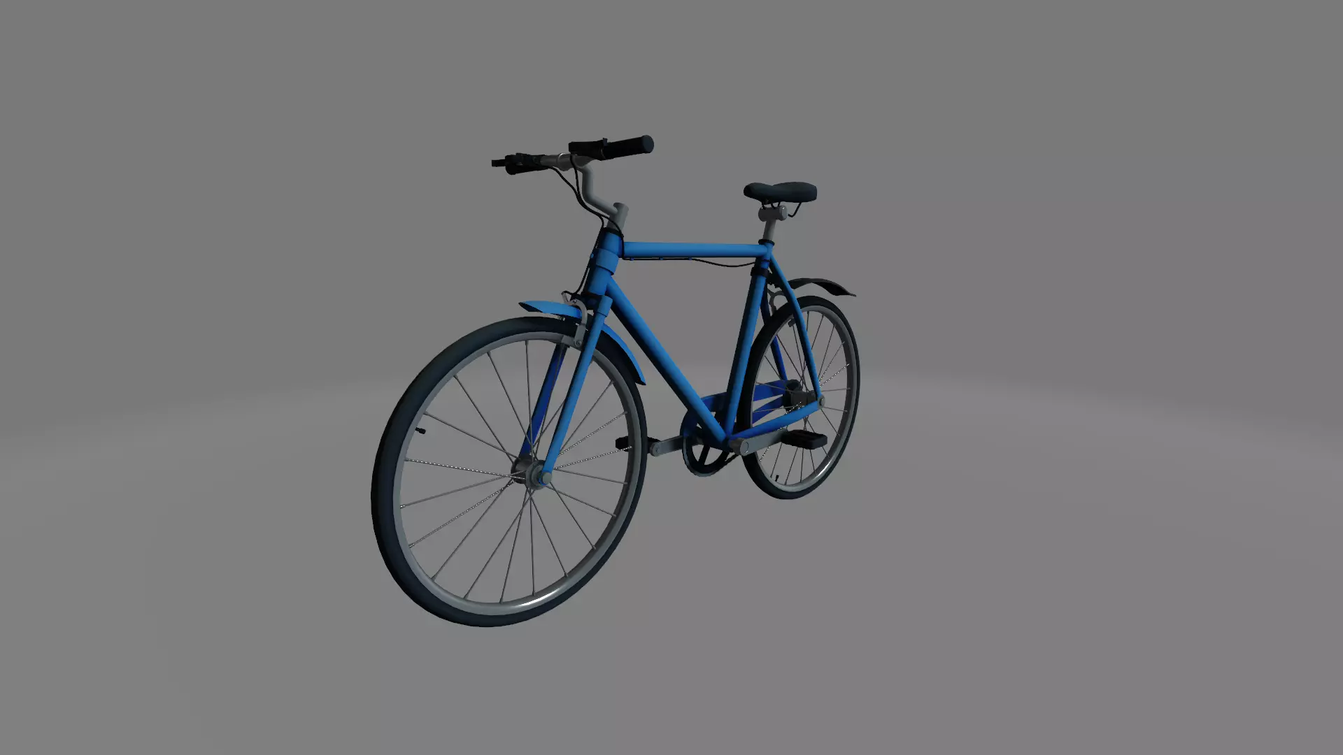blue bicycle 3D model_0