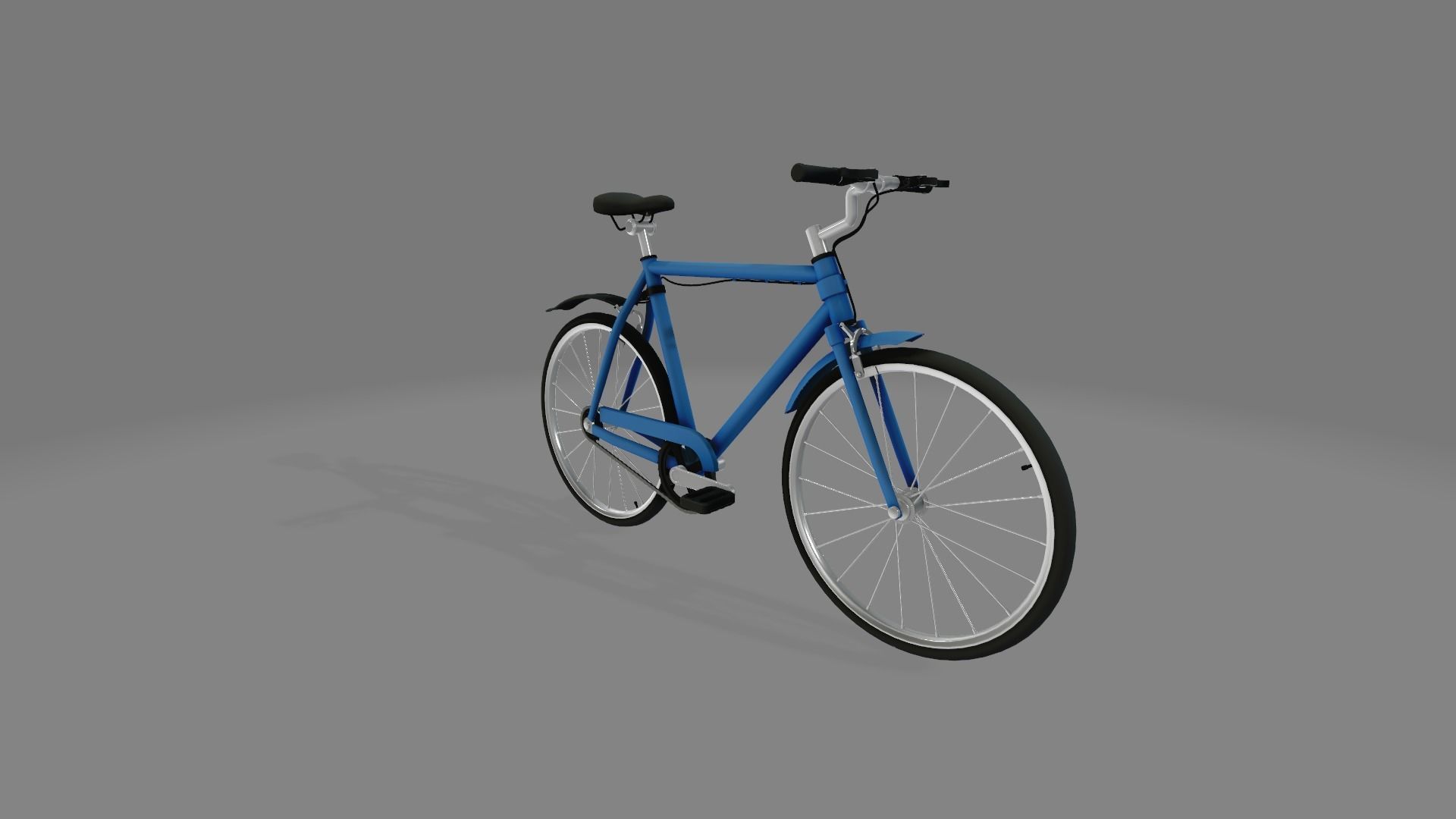 blue bicycle 3D model_1