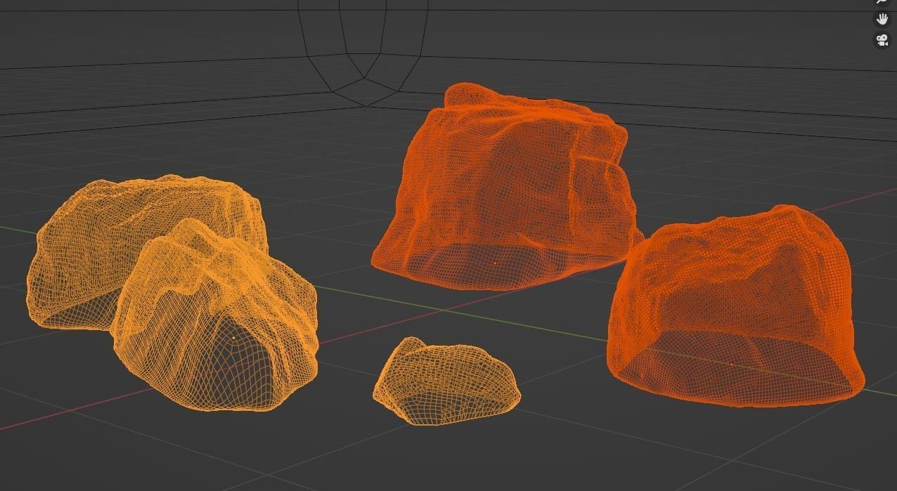 Rock Pack Beach Collection - 3 Photo-Scanned Low-Poly Stones Low-poly 3D model_7