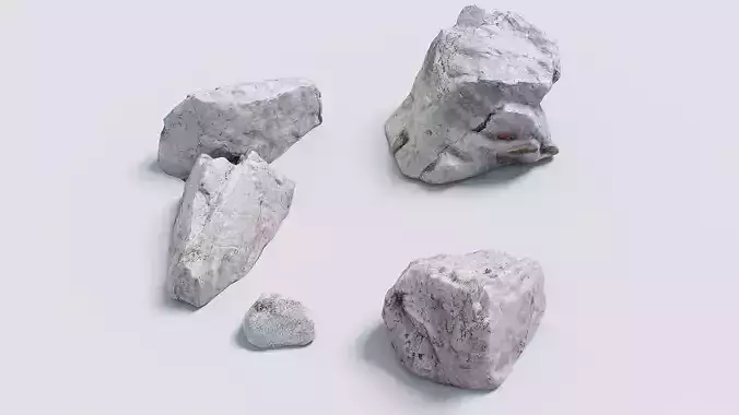 Rock Pack Beach Collection - 3 Photo-Scanned Low-Poly Stones Low-poly 3D model