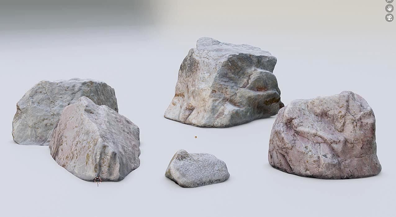 Rock Pack Beach Collection - 3 Photo-Scanned Low-Poly Stones Low-poly 3D model_5