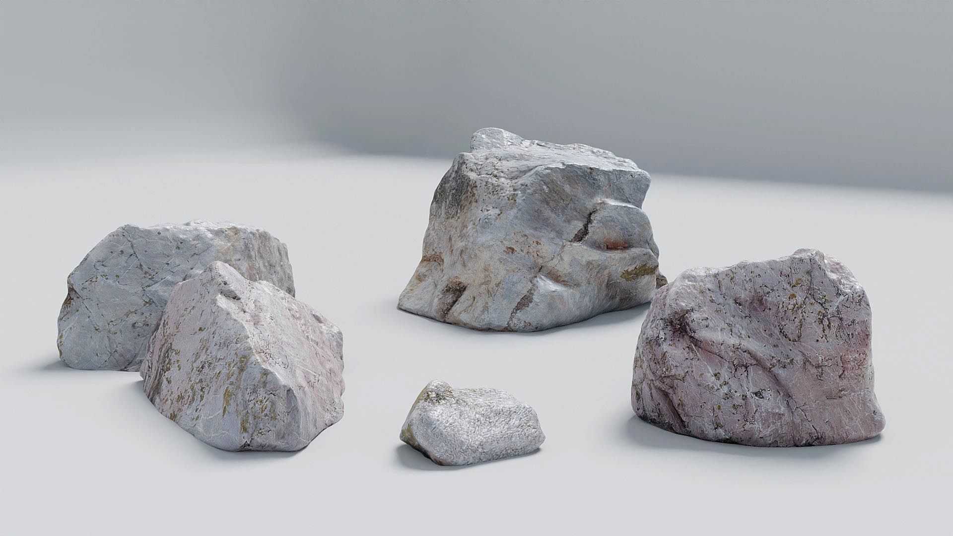 Rock Pack Beach Collection - 3 Photo-Scanned Low-Poly Stones Low-poly 3D model_1