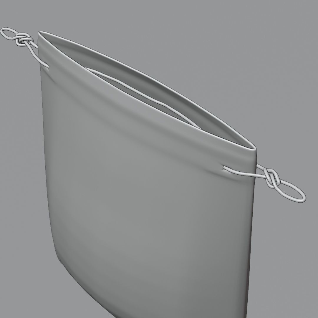 Animated small drawstring gift bag Low-poly 3D model_7