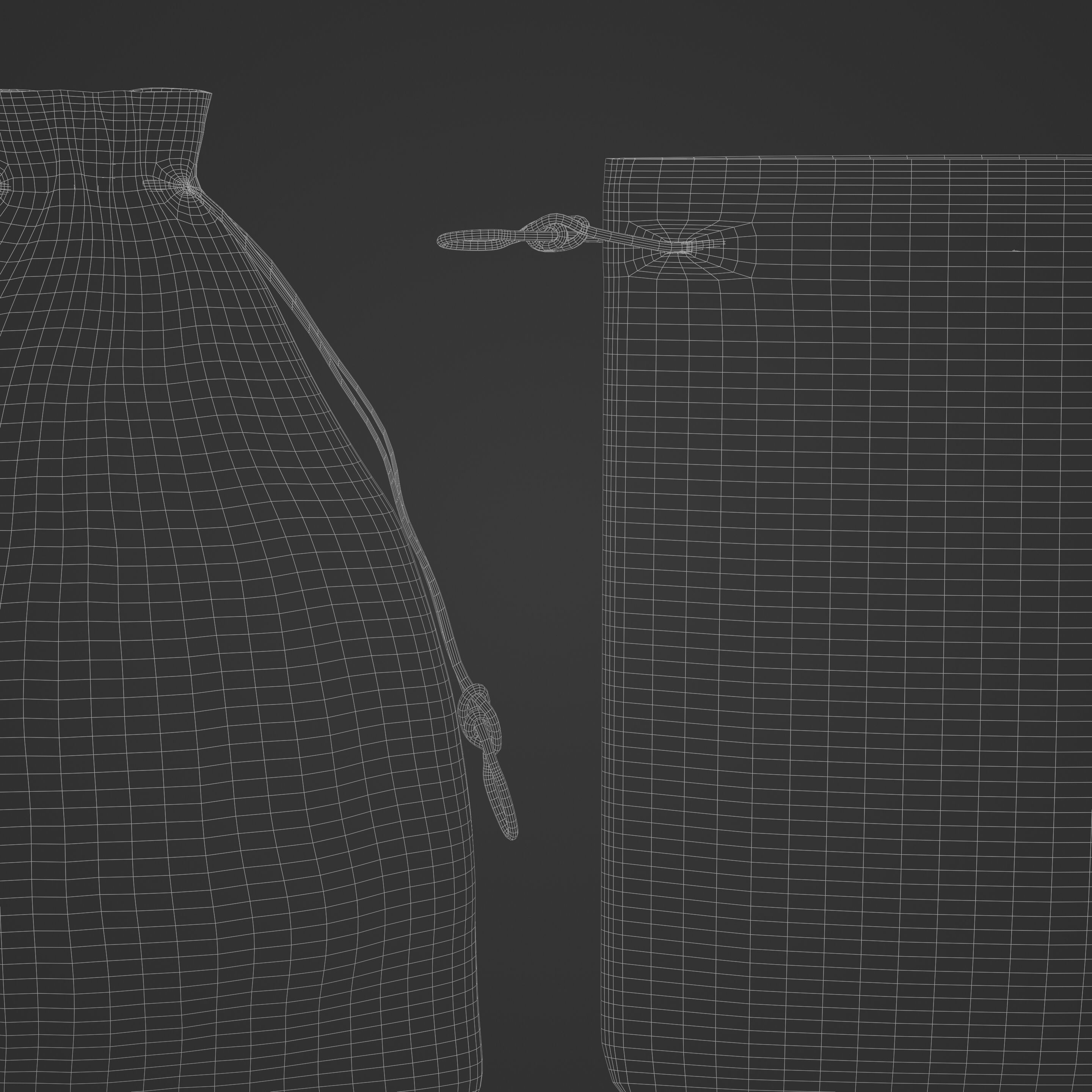 Animated small drawstring gift bag Low-poly 3D model_9