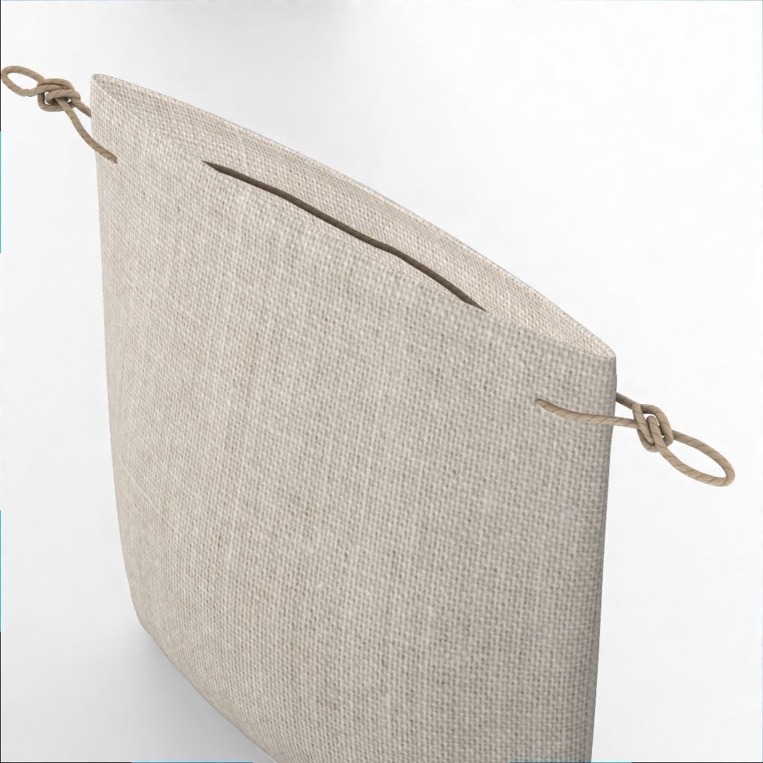 Animated small drawstring gift bag Low-poly 3D model_6