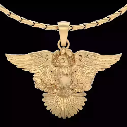 Pigeon pendant silver gold printable jewelry 3D model