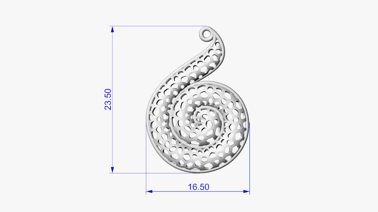 Spiral earrings 3D print model_16
