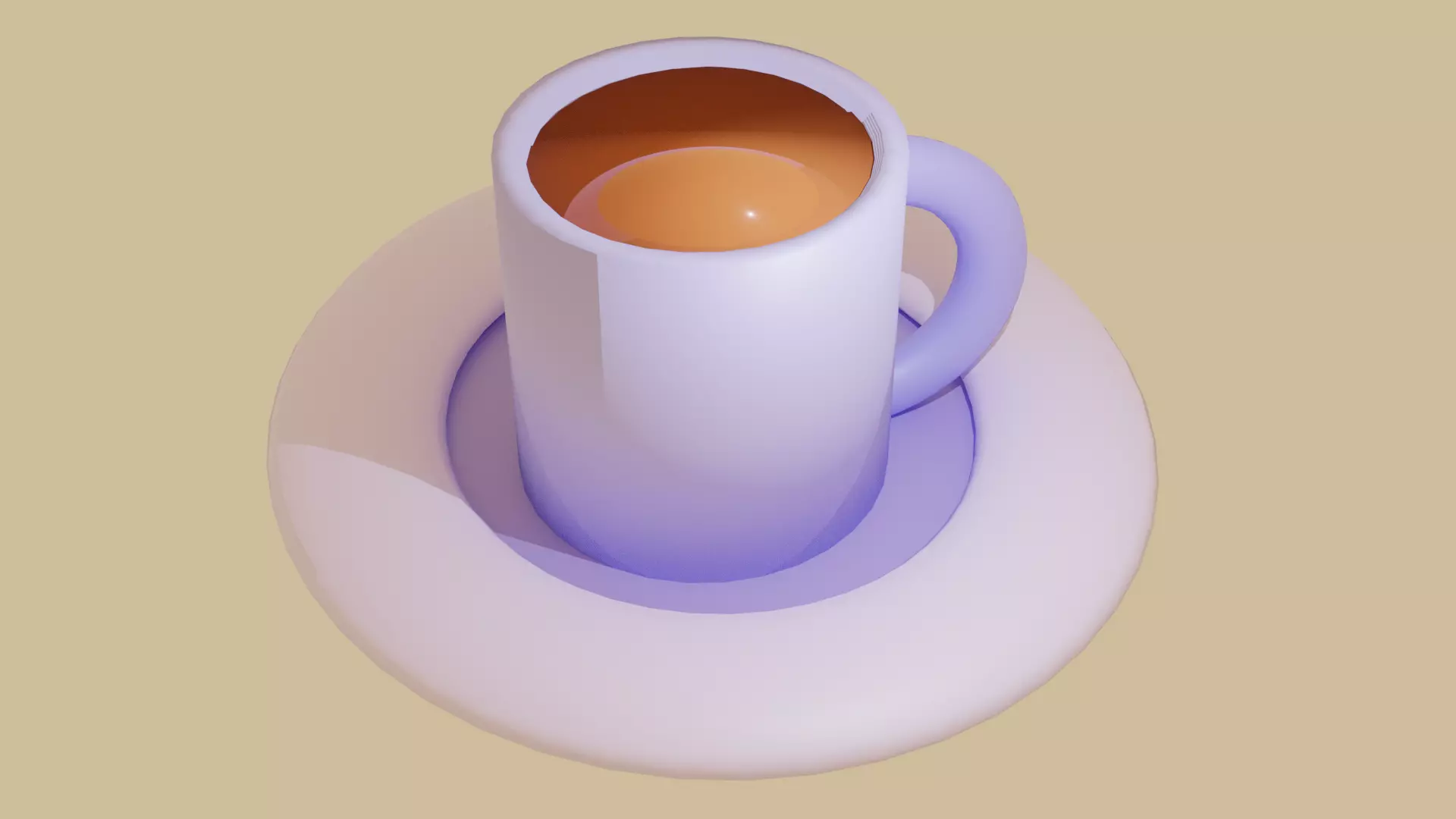cup of tea Low-poly 3D model_0