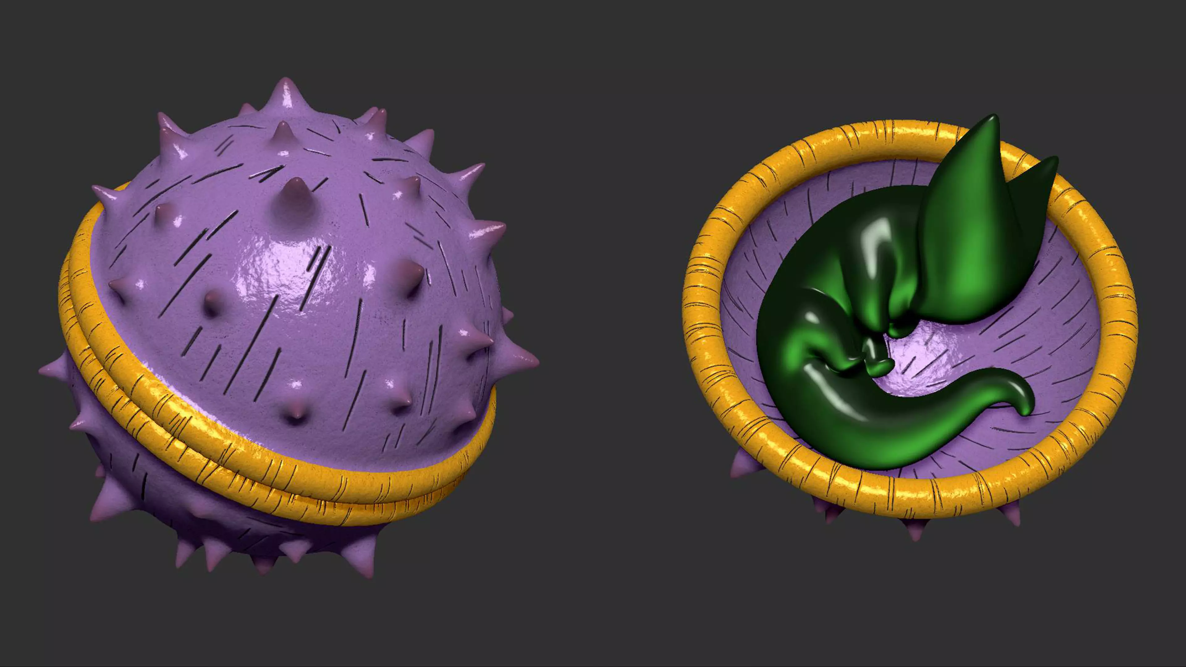 DRAGONBALL Z LARVA CELL AND COCOON 3D print model_0
