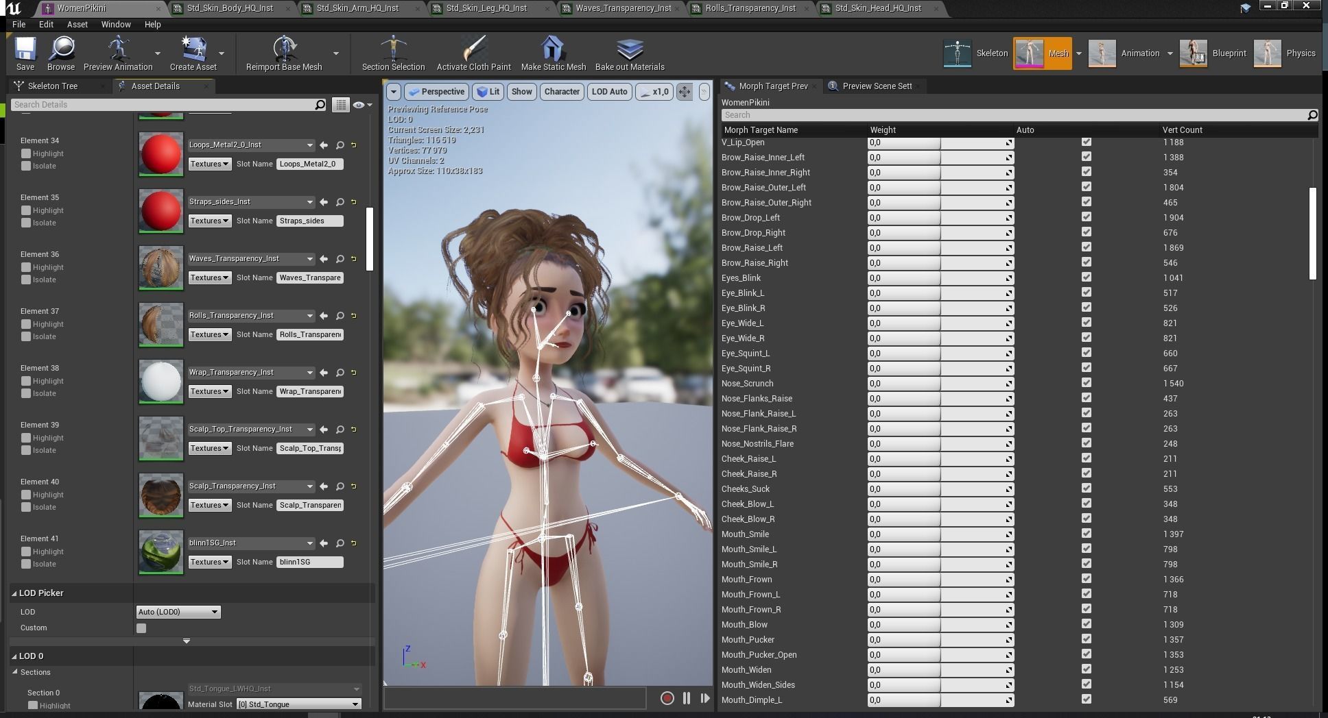 Woman Bikini Rigged Character HQ Low-poly 3D model_19