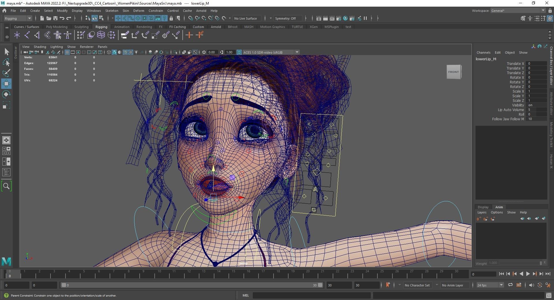 Woman Bikini Rigged Character HQ Low-poly 3D model_14