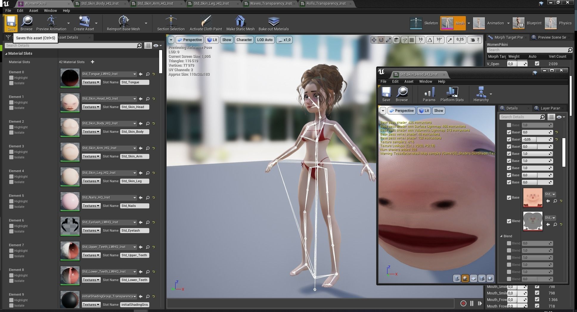 Woman Bikini Rigged Character HQ Low-poly 3D model_20