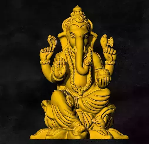 ganwsh-19mm golden statue of lord ganesha