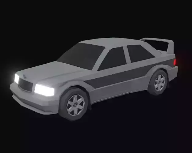 Mercedes 190 Low Poly