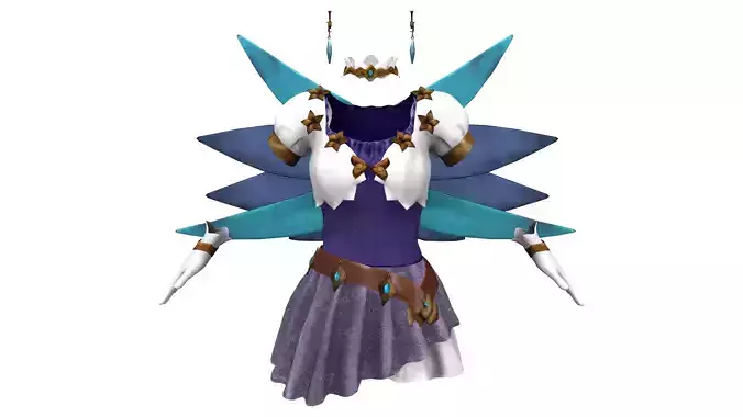 Blue Purple White Teal Tones Fantasy Outfit