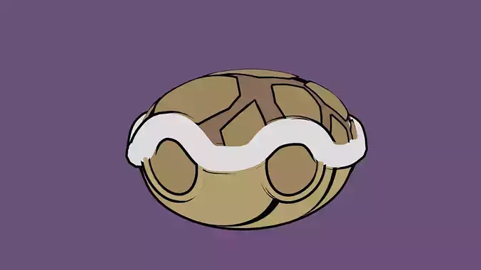 cartoon turtle shell Low-poly 3D model