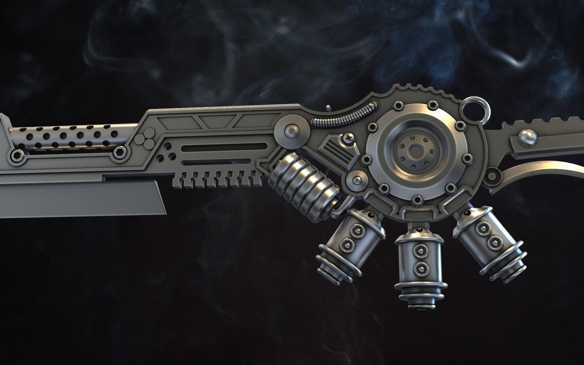 sword steampunk 2 gear 3D print model 3D print model 3D print model_1