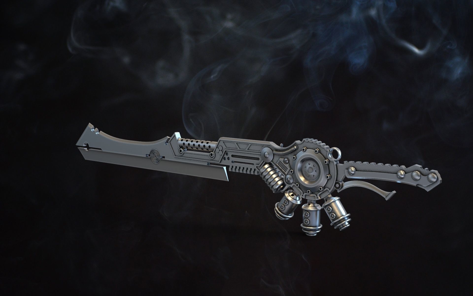 sword steampunk 2 gear 3D print model 3D print model 3D print model_8