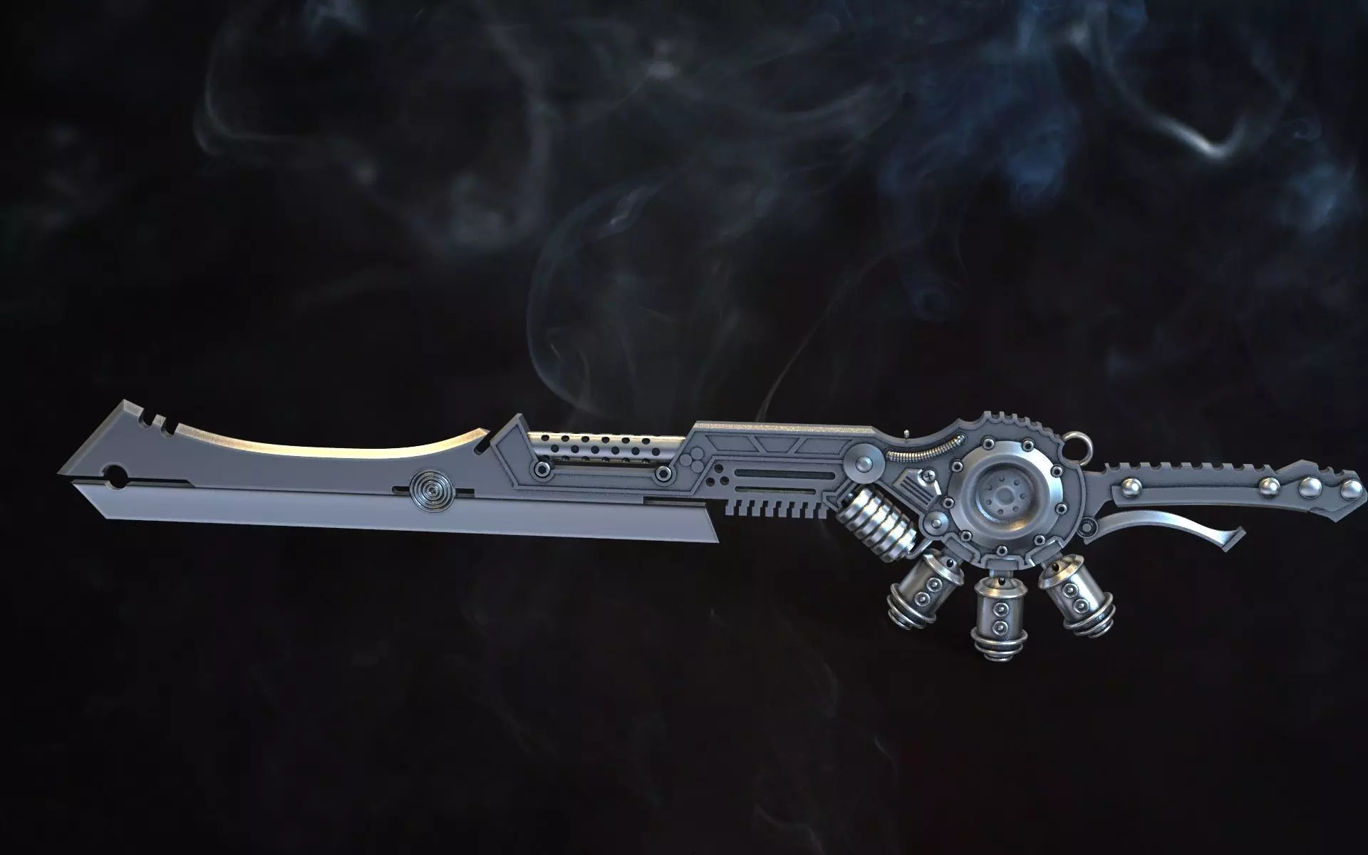 sword steampunk 2 gear 3D print model 3D print model 3D print model_0
