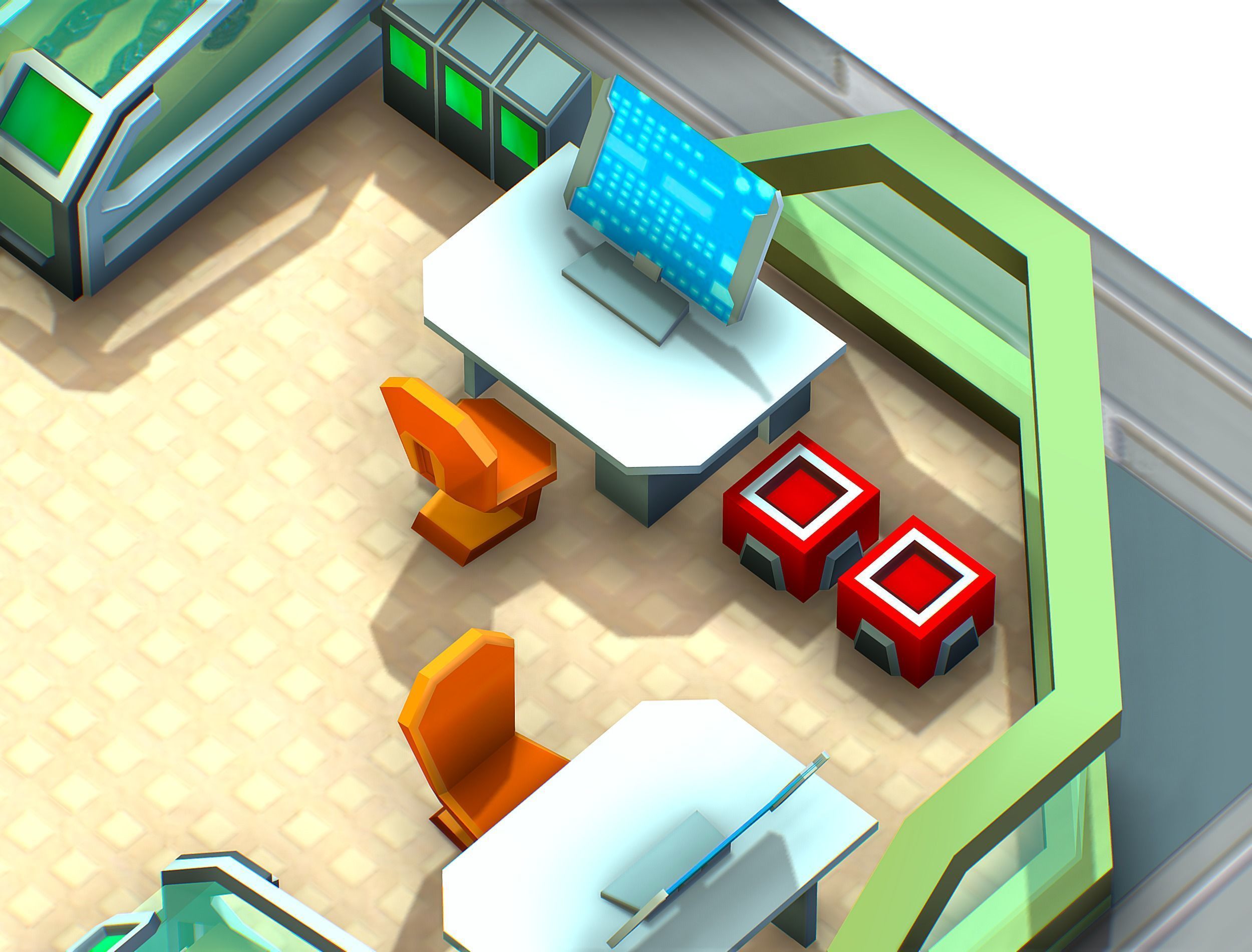 isometrical recreation room barrack hospital 1 Low-poly 3D model_10